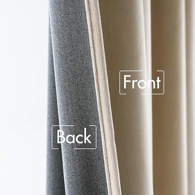 MIULEE Velvet Curtains 96 inches - Luxury Blackout Curtains for Bedroom Living Room Thermal Insulated Super Soft Window Drapes Rod Pocket & Back Tab, Beige, W52 x L96 inches, 2 Panels