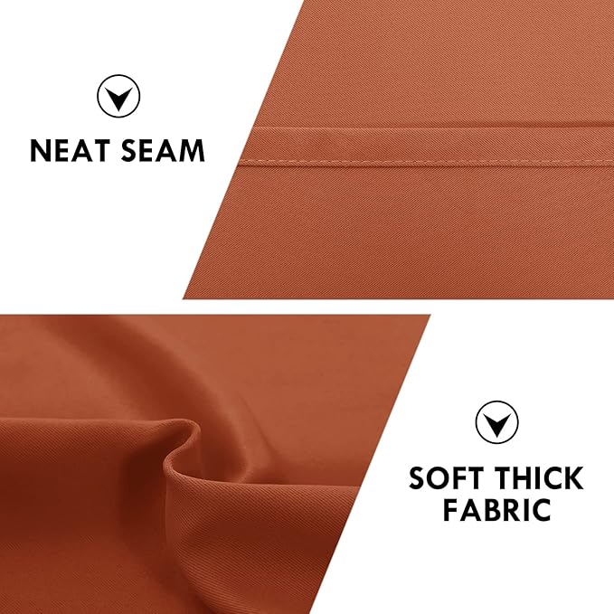 DWCN Blackout Curtains Thermal Insulated, Energy Saving & Noise Reducing Bedroom and Living Room Curtains, Burnt Ochre, W 42x L 63 Inch, Set of 2 Rod Pocket Curtain Panels