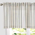 jinchan Striped Valance Farmhouse Window Treatment Linen Textured Drapes for Small Windows Kitchen Living Room RV Vintage Light Filtering Valance 16 Inch Rod Pocket 1 Panel Charcoal Grey on Linen