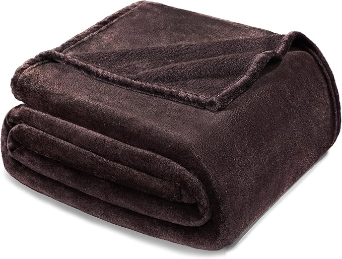 Exclusivo Mezcla Fleece Coffee Throw Blanket for Couch, Sofa, Super Soft and Warm Blankets, All Season, Cozy, Plush, Lightweight, 50x60 Inches