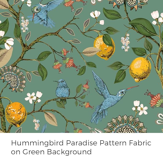 Topfinel 90 Inches Long Curtains,Whimsical Woodland Leaf Jungle Forest Flower Hummingbird Victorian Grommet Thick Sage Green Curtains Two Pages for Balcony Sliding Glass Office Bedroom Living Room