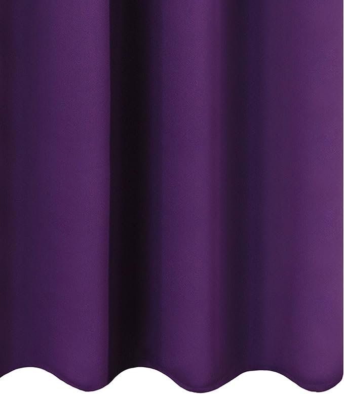 LEMOMO Purple Thermal Blackout Curtains/52 x 54 Inch/Set of 2 Panels Room Darkening Curtains for Bedroom