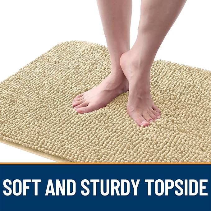OLANLY Dog Door Mat for Muddy Paws 45x27, Absorbs Moisture and Dirt, Absorbent Non-Slip Washable Doormat, Quick Dry Chenille Mud Mat for Dogs, Entry Indoor Entryway Carpet for Inside Floor, Sand