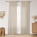 Nanspring Boho Linen Curtains 84 Inches Long for Living Room Light Filtering Semi Sheer Curtain Back Tab Eclectic Home Decor Modern Elegant Luxury Drapes for Bedroom Office 52x84,2 Panels