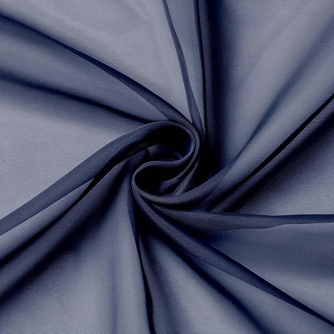Navy Blue Valances for Windows, Navy Blue Sheer Curtains 14 Inch Length 2 Pack Kitchen Curtain, Modern Solid Mini Small Window Curtains for Cafe Bathroom Basement, Navy Blue, 42"Wx14"L Inch