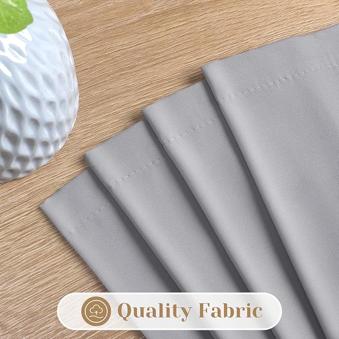 HOMEIDEAS Non-See-Through Light Grey Privacy Sheer Curtains, 52 X 72 Inches Long 2 Panels Sheer Curtains Light Filtering Window Drapes for Bedroom Living Room