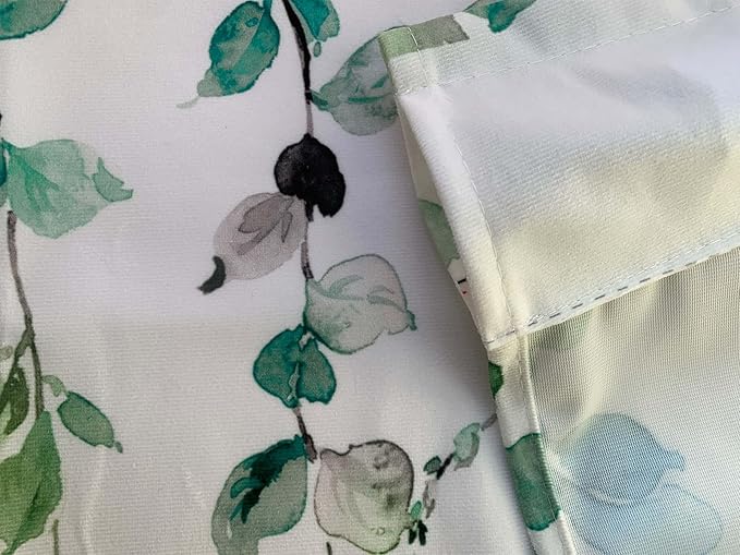 Watercolor Green Leaves Window Valance for Bedroom Living Room, Spring Summer Leaf Vine Plant Curtains Valanes for Windows, 3" Rod Pocket Window Treatment for Home Decorations, 54 x 18 Inch, 1 Pcs