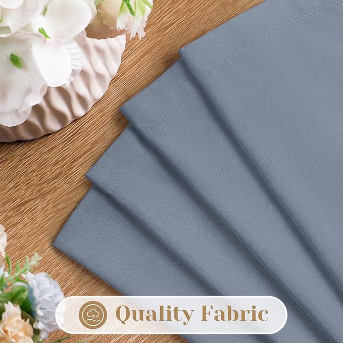 HOMEIDEAS Non-See-Through Stone Blue Privacy Sheer Curtains, 52 X 54 Inches Long 2 Panels Sheer Curtains Light Filtering Window Drapes for Bedroom Living Room