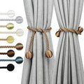 Curtain Tiebacks Outdoor Elegant Decorative Tie Backs Modern Rope Tiebacks for Drapes Window Curtain Holdbacks for Draperies (Khaki, 4)