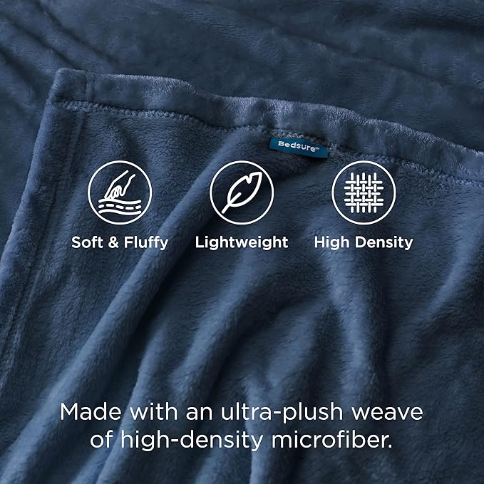 Bedsure GentleSoft Fleece Bed Blankets Full Size Mineral Blue - Soft Lightweight Plush Fuzzy Cozy Luxury Blanket Microfiber, 84x90 inches