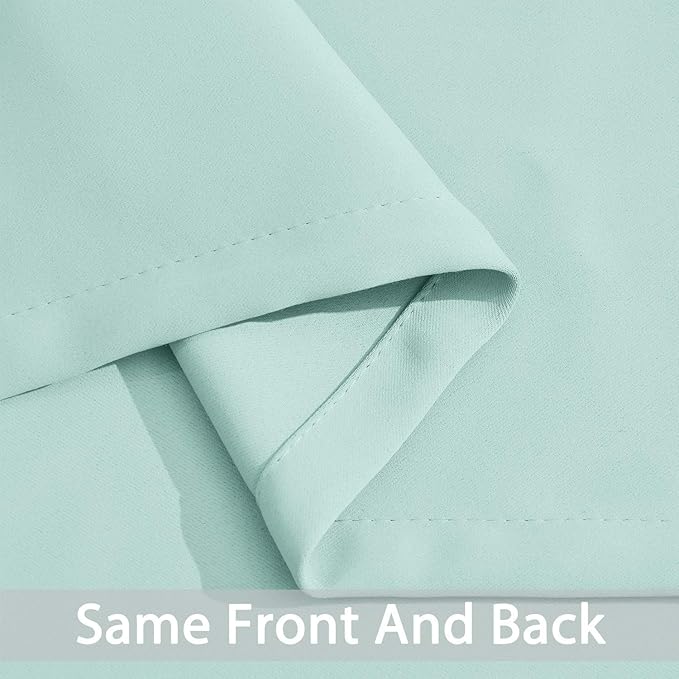Yakamok Room Darkening Grommet Window Drapes Thermal Insulated Light Blocking Blackout Curtains for Bedroom(Aqua,38Wx63L,2 Panels)