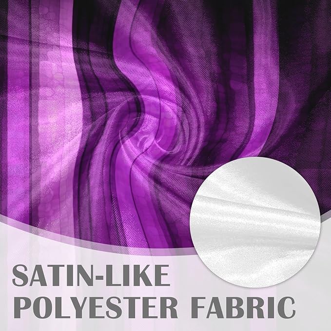 Emvency 2 Pack Valances Window Treatments, Purple Striped Abstract Glass Texture Blackout Drapes Adjustable Curtain for Windows Living Room Kitchen Over Sink, 52x18 Inch Rod Pocket Valances