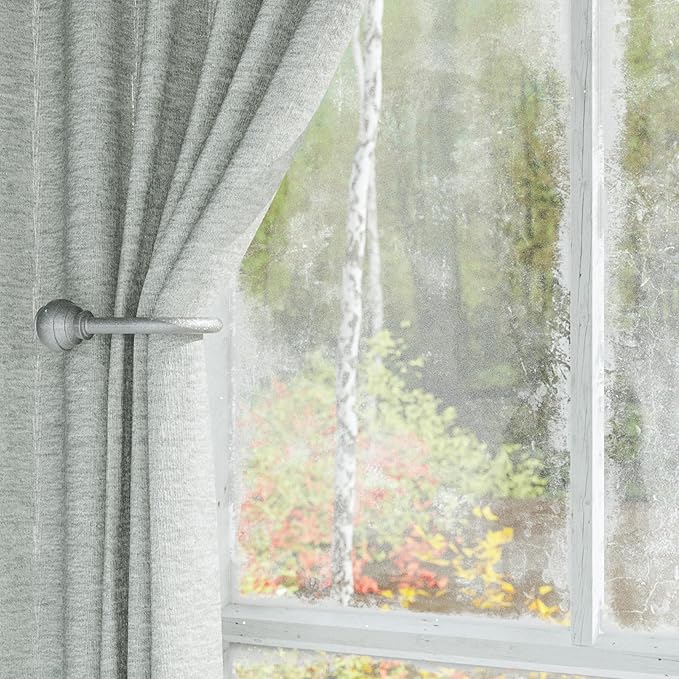 Hion Curtain Holdbacks Silver 2pcs, Curtain Tiebacks Wall Mounted Curtain Hooks Holders for Drapes
