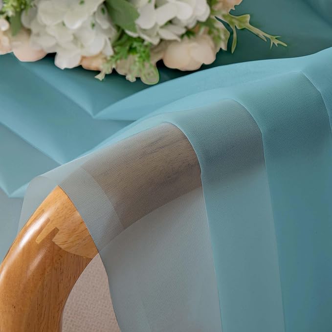 Simplebrand Aqua Sheer Curtains 63 Inch Length 2 Panels, Rod Pocket Solid Color Window Sheer Curtain Panels, Elegant Curtains & Drapes for Living Room, Bedroom 2 Panels (Ivory, 42" W x 63" L)