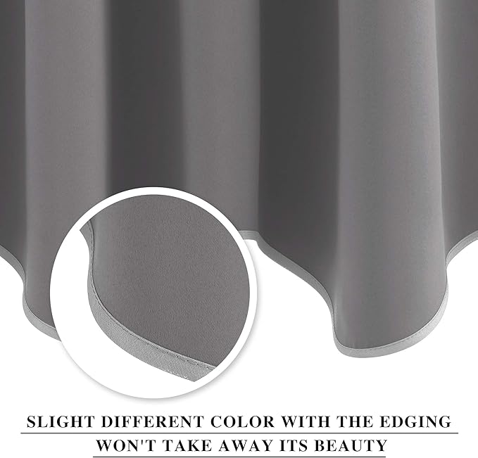NICETOWN Blackout Valances for Bedroom, Small Window Covering Curtain Set Light Block Privacy Drapes for Kitchen Kids Nursery Bathroom, W 42 x L 18 per Panel, Grey, 1 Pair