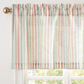jinchan Valance Curtain Linen Textured Striped Window Curtain for Living Room Light Filtering Farmhouse Valance for Kitchen Rod Pocket 1 Panel 16 Inch Candy on Linen 1 Panel