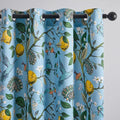 Topfinel Blue and White Patterned Aesthetic Pretty Curtains 84 Inches Long 2 Panels,Grommet Botanical Light Blue Floral Hummingbird Window Treatment for Living Dining Room Bedroom Playroom