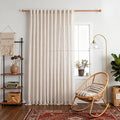 MYSKY HOME Natural Linen Sliding Glass Door Curtains, Back Tab Semi Sheer Curtain Panels Extra Long Floor Length Drapes 95 Inches for Living Room Linen Texture Soft Touch, 100" Wide, 1 Piece