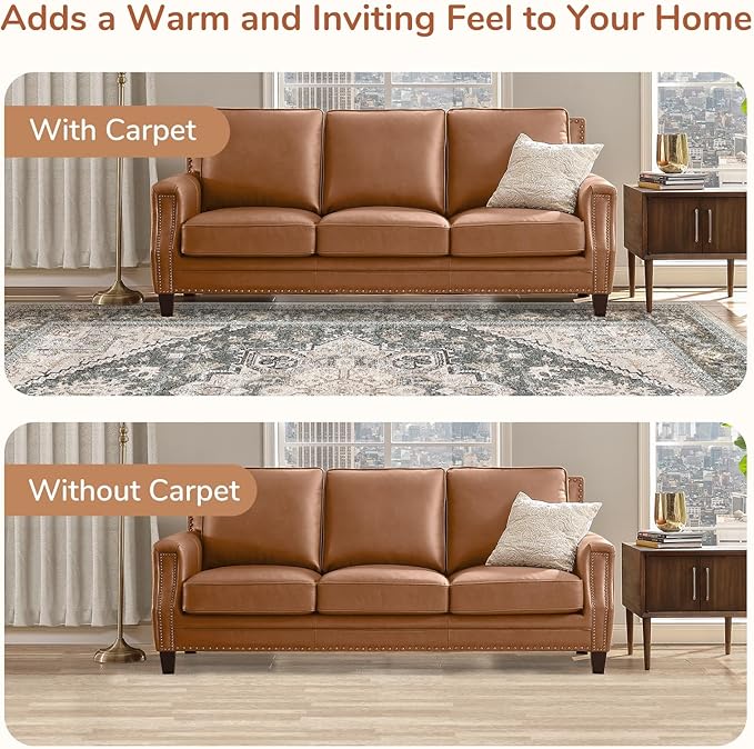 OPPODREAM Soft Entryway Rug 2x10, 2x10 Rug Runner, Washable Hallways Carpet 2 x 10 with Non Slip Backing, Low-Pile Bedside Carpet 2 x 10, Long, Faux Cashmere, Greenish Grey