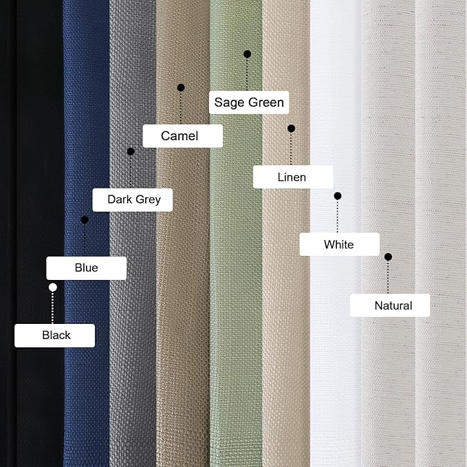 OWENIE Bob 1 PCS Linen Valances for Windows, Faux Linen Textured Kitchen Window Curtains Valance for Bedroom Living Room, Modern Soft Airy Solid Rod Pocket Bathroom Cafe Curtain, 60Wx14L Inch