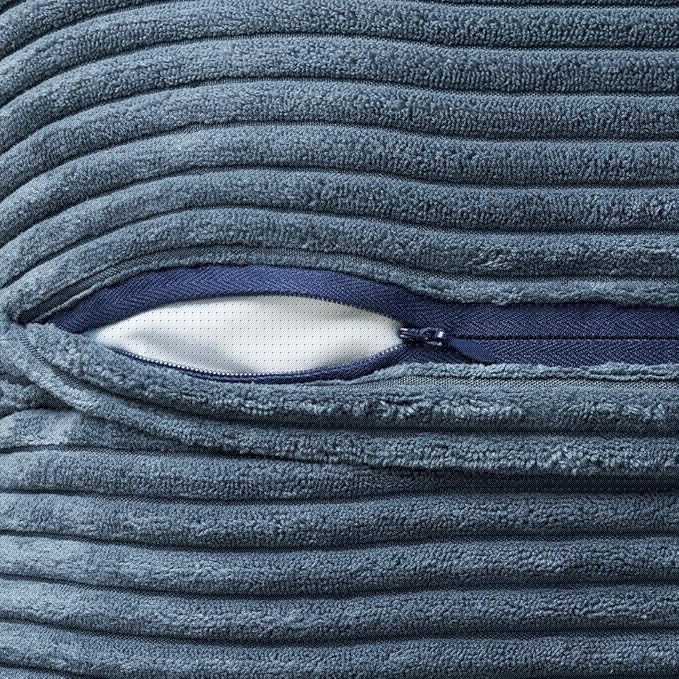 MIULEE Blue Corduroy Lumbar Pillow Covers 12x20 Inch 12x20 Inch with Splicing Set of 2 Soft Boho Pillow Covers Broadside Decorative Textured Summer Coastal Pillowcases for Couch Bed Livingroom
