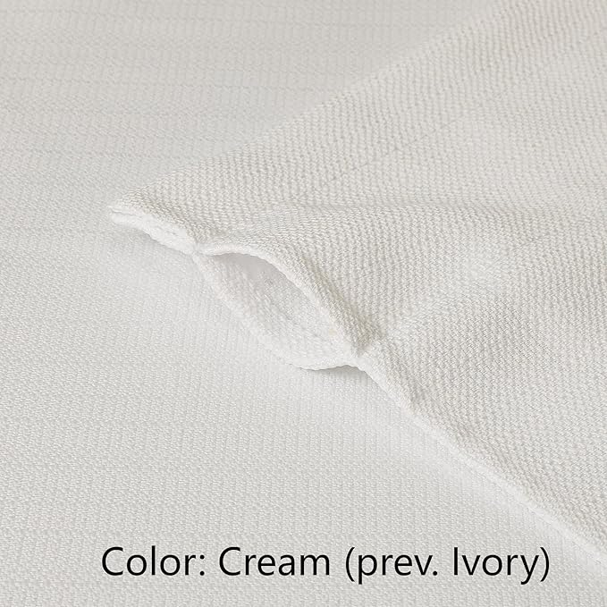 Chyhomenyc Cream Short Curtain Valance for Windows, Faux Linen Textured Half Window Curtains, Burlap Solid Topper Small Curtain Valance for Bathroom Laundry Basement, 60Wx18L Inch, 1 Piece