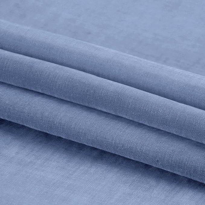 DWCN Sheer Curtains Semi Transparent Voile Rod Pocket Curtains for Bedroom and Living Room, Dusty Blue, 52 x 84 inches Long, Set of 2 Panels