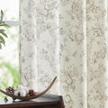 jinchan Linen Floral Curtains for Living Room 96 Inch Length Taupe Printed Flower French Country Curtain Farmhouse Cottage Core Toile Curtains Back Tab Light Filtering Window Drapes Set 2 Panels