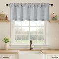 OVZME Grey Valance for Windows, Light Filtering Faux Linen Textured Small Kitchen Valances for Windows, Dual Rod Pocket Farmhouse Short Curtain for Bathroom Basement, 60Wx18L inch, 1 Piece