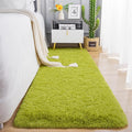 Chicrug Soft Runner Rug for Bedroom Living Room Plush Fluffy Rugs 2x6 Feet, Shag Furry Runner Carpet Non Shedding for Nursery Children Kids Girls Room Home Decorative, Green