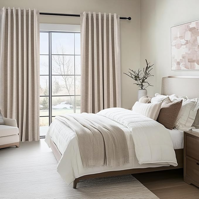 Topfinel 108 Inch Curtains 2 Panel Set Boho Brown Modern Decorative Dark Out Curtains for Bedroom Heat and Cold Blocking Window Coverings 9FT High Ceiling Extra Long Drapes for Living Room with Hooks