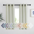 NICETOWN Sage Green Sheer Curtains 48 inches Long, Grommet Linen Blend Semi Sheer Privacy with Light Filtering Short Window Treatments for Bedroom/Cafe/Kitchen, W36 x L48, 2 Panels