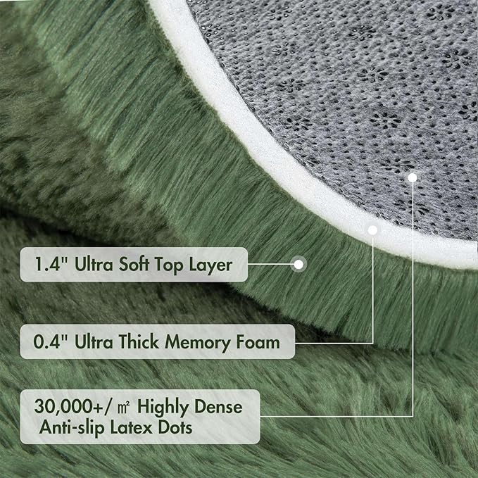 9x12 Ft Extra Large Shag Green Area Rug for Living Room, Ultra Soft Fluffy Furry Rugs for Bedroom Classroom Indoor Floor, Aesthetic Carpet for Kids Home Decor