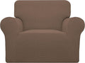 Easy-Going Stretch Oversized Chair Sofa Slipcover 1-Piece Couch Sofa Cover Furniture Protector Soft with Elastic Bottom for Kids Spandex Jacquard Fabric Small Checks Brown