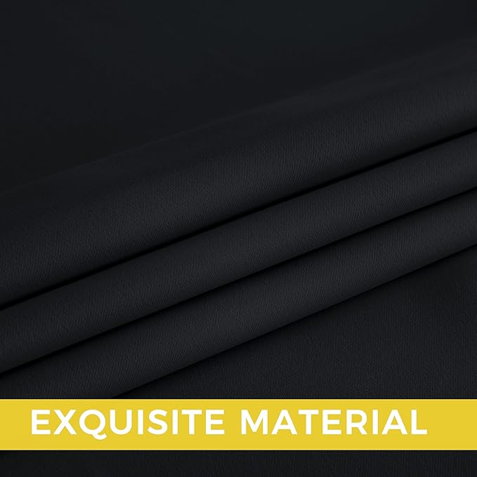 NICETOWN Blackout Curtains Grommet 2 Panels Black Drapes 95Inches Long