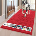 Muddy Mat® | Super Absorbent Door Mat Indoor, Microfiber Quick Dry Chenille Entryway Rug, Non-Slip Front Door Mat, Indoor Mats for Entryway, Machine Washable Pet Rug, Red 24" x 72"