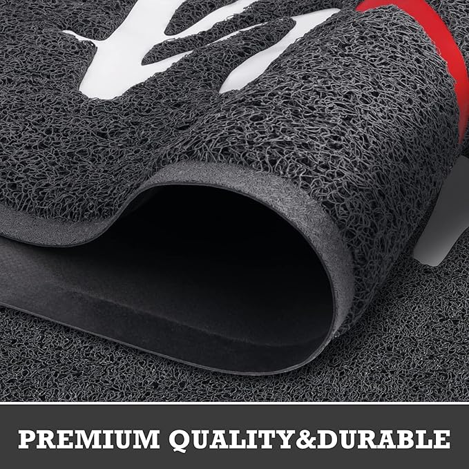 CozyBounty Black Door Mat Welcome Mats Home Non-Slip Doormat for Entryway Low-Profile Floor Mat for Yard, Garage, High Traffic Areas (32"x20", Black)