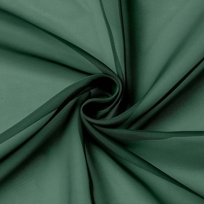 Kitchen Curtains 24 Inch Length Tier 2 Pieces, Hunter Green Sheer Curtain Solid Soft Sheer Short Curtains for Windows, Cafe Bathroom Basement Rod Pocket Drapes, Hunter Green, 42"Wx24"L Inch