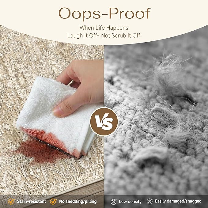 2x3 Washable Area Rug for Entryway Kitchen Vintage Beige Non Slip Low Pile Door Mat Traditional Retro Soft Small Carpet for Bathroom Bedroom Indoor Entrance Dorm