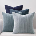 Topfinel Decorative Throw Pillow Covers Cushion Cases, Set of 4 Soft Velvet Modern Double-Sided Designs, Mix and Match for Home Decor, Pillow Inserts Not Included (24x24 inch, Blue)
