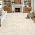 Area Rugs 9x12 Living Room: Vintage Boho Neutral Washable Rug Indoor Soft Large Area Rug Carpet for Bedroom Nursery Farmhouse Dining Room Office Floor Non-Slip Low Pile Under Table Rug Dark Beige