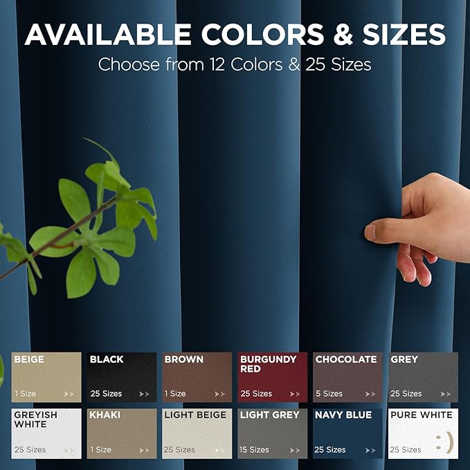 Joydeco Blackout Door Curtain for Doorway Privacy 78 Inches Long, Grommet Closet Curtain for Open Closet, Room Divider for Bedroom Living Room (Navy Blue, 40Wx78L, 1 Panel)