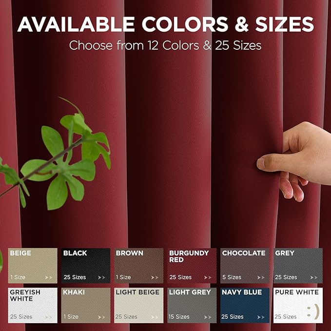 Joydeco Blackout Door Curtain for Doorway Privacy 90 Inches Long, Grommet Closet Curtain for Open Closet, Room Divider for Bedroom Living Room (Burgundy Red, 52Wx90L, 1 Panel)