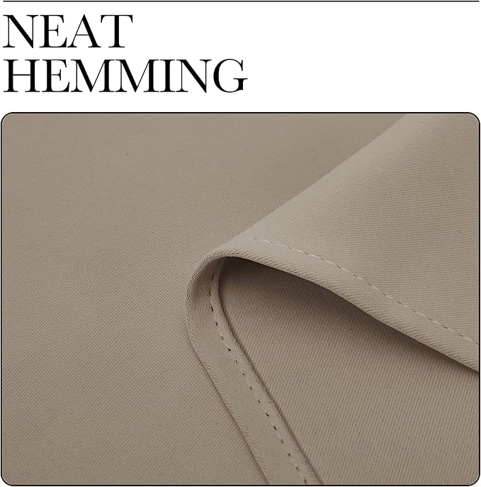 NICETOWN Bedroom Blackout Draperies Panels, 2 Panels, 42 x 72 Inch, Taupe, Three Pass Microfiber Noise Reducing Thermal Insulated Solid Ring Top Window Curtains
