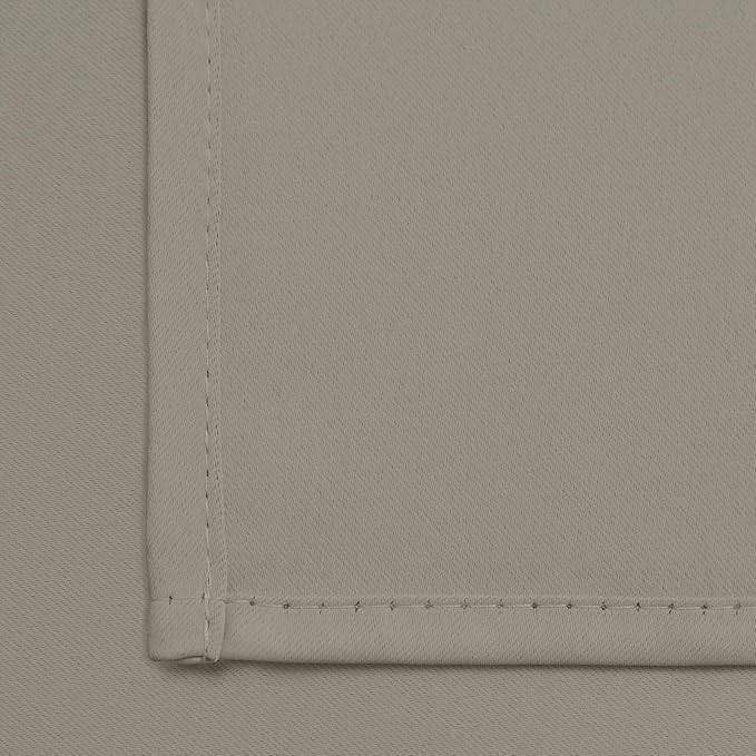 Yakamok Premium Room Darkening Thermal Insulated Curtains for Bedroom/Living Room - Classic Grommet Top (2 Panels, Taupe, 62 Inch by 84 Inch)