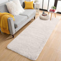 OLANLY 3x10 Machine Washable Runner Rugs for Hallway, Soft Fluffy Shaggy Bedside Rugs for Bedroom, Living Room, Indoor Floor Carpet for Kids Girls and Boys, Nursery Rooms, Home Decor Aesthetic, Ivory