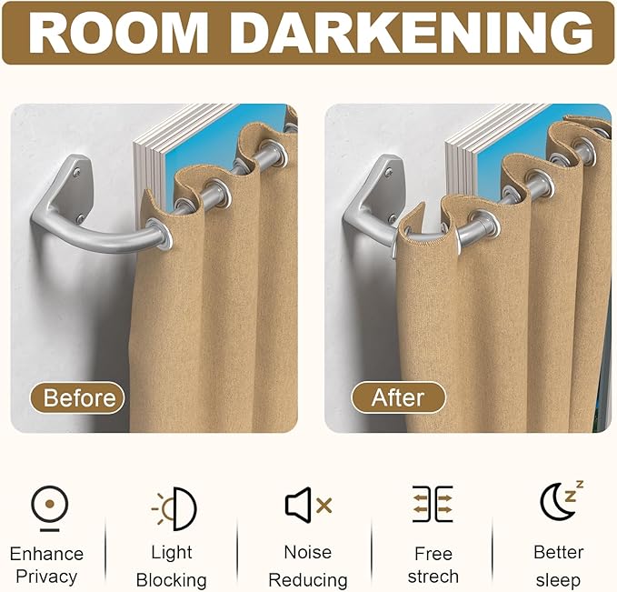 GXOACKJ Silver Curtain Rods for Windows 66 to 120 inch, 5/8 inch Adjustable Wrap Around Blackout Curtain Rods for Bedroom & Outdoor
