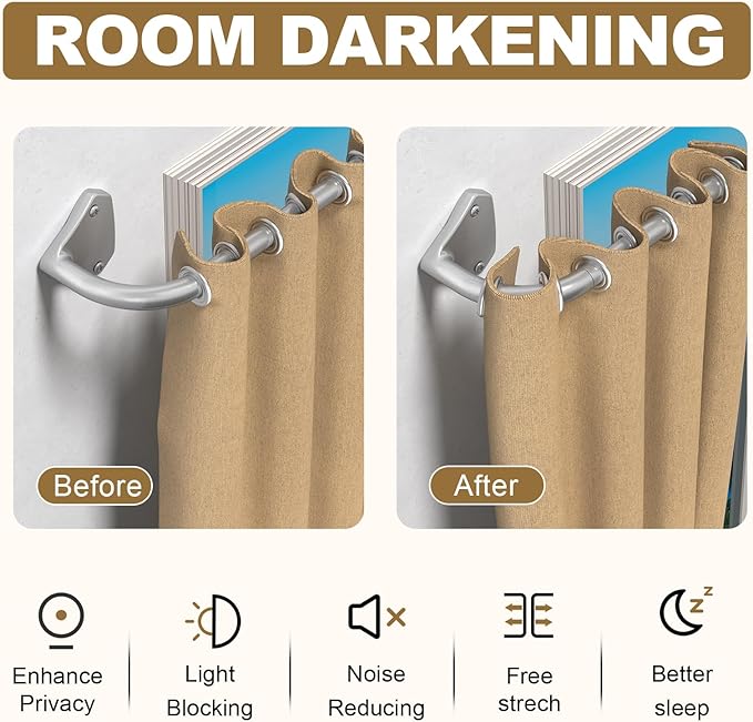 GXOACKJ Silver Curtain Rods for Windows 48 to 84 inch, 5/8 inch Adjustable Wrap Around Blackout Curtain Rods for Bedroom & Outdoor