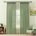 Sage Green Pinch Pleated Curtains 90 Inch Length 2 Panels for Living Room, Light Filtering Semi Sheer Pleated Curtain with Rings Memory Trained Modern Back Tab Drapes for Bedroom Office, 40x90