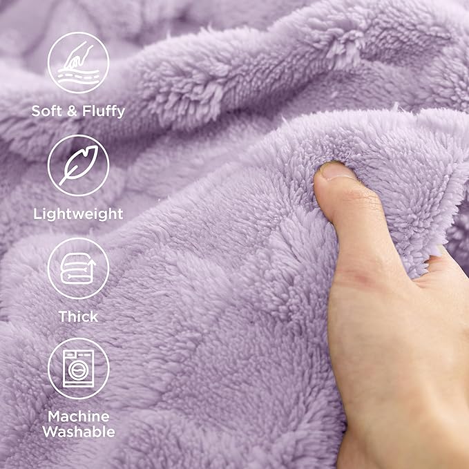 Bedsure GentleSoft Lavender Fog Twin XL Blanket for Bed - Super Soft Cozy Fleece Blankets for Kids, Cute Throws for Girls, Dorm Room Essentials Teens Back to School, 66x90 Inches